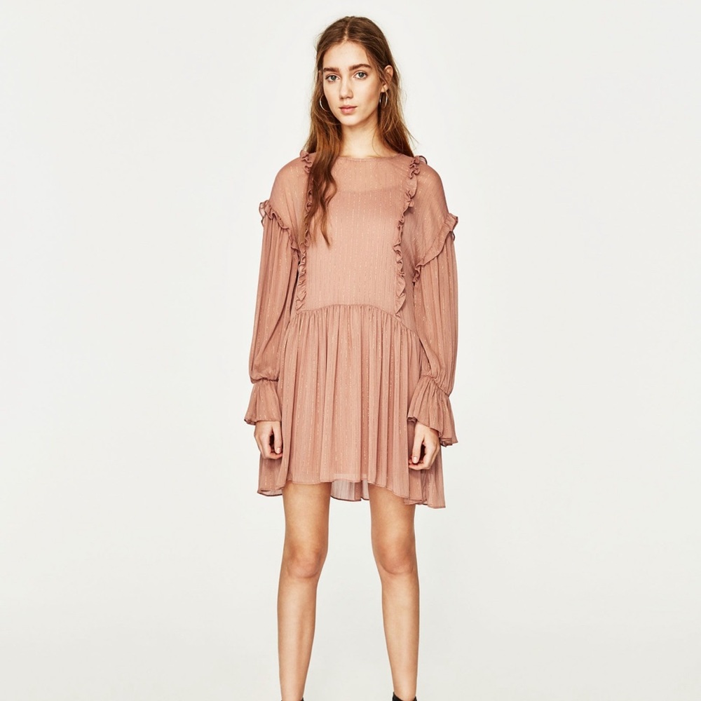 Zara Shiny Frilled Dress